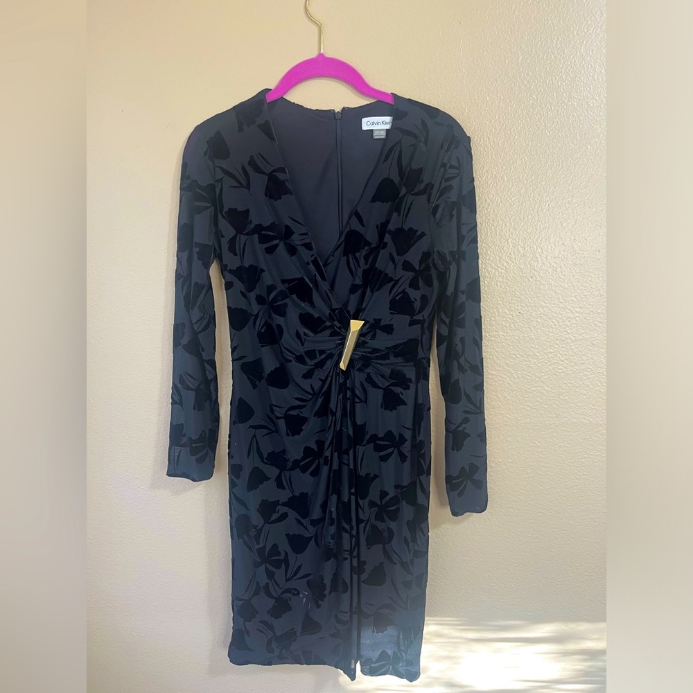 Calvin Klein Long Sleeve Floral Dress